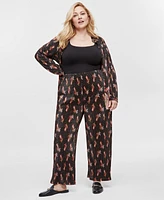 Jm Collection Plus Pleat Pull-On Printed Pants, Exclusively at Macy's