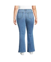 Lands' End Women's Recover Denim High Rise Skinny Flare Jeans