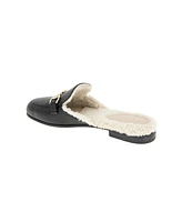 BCBGeneration Women's Zorie Tailored Faux-Fur Slip-On Mules