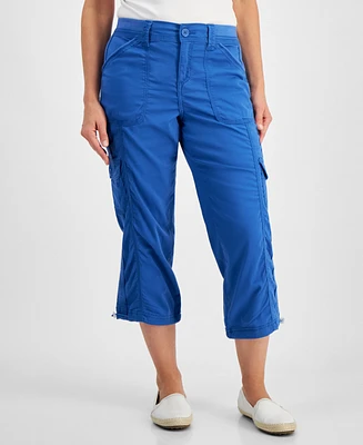 Style & Co Petite Mid Rise Bungee-Hem Capri Pants, Created for Macy's