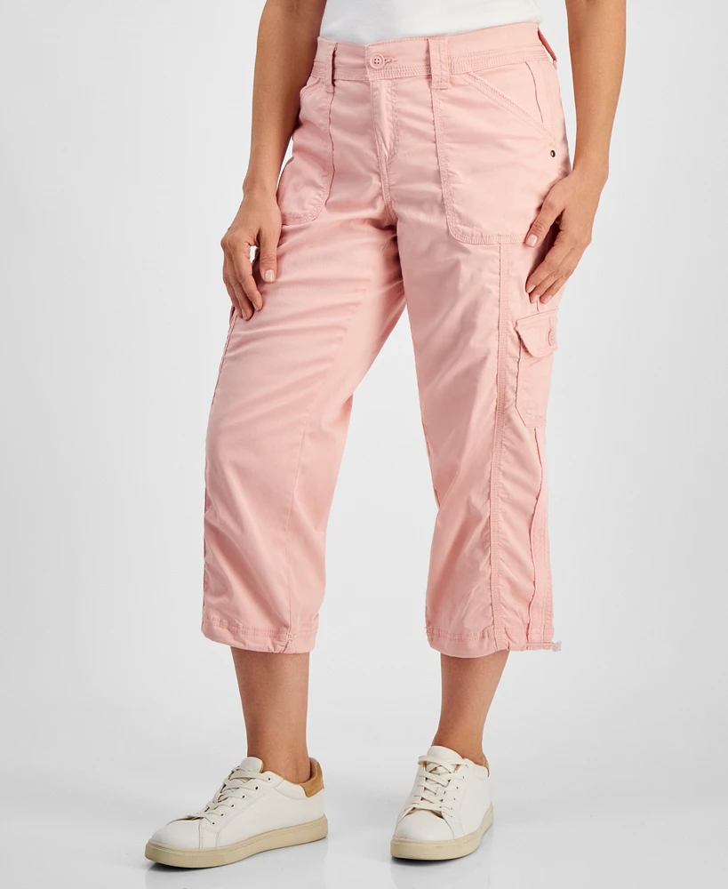 Style & Co Petite Mid Rise Bungee-Hem Capri Pants