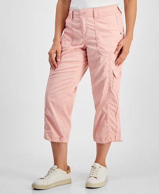 Style & Co Petite Mid Rise Bungee-Hem Capri Pants