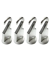 Cooks Standard 4-Pack Solid Cast Heavy Duty Aluminum Pot and Pan Hooks for Pot Rack, Silver