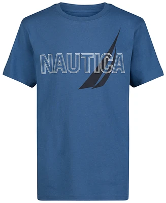 Nautica Toddler and Little Boys Overlapped Short Sleeve Tee