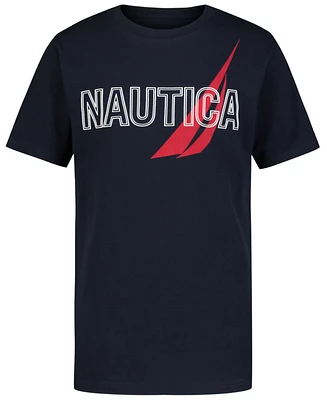 Nautica Toddler and Little Boys Overlapped Short Sleeve Tee