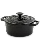 Smith and Clark Iron Works Enameled Cast Iron 3-Qt. Spider Web Dutch Oven