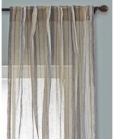 Ihi Home Bay Stripe Linen Sheer Curtain Panel