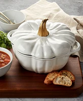 Smith and Clark Iron Works Enameled Cast 2-Qt. Pumpkin Dutch Oven