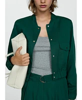 Mango Women's Pockets Detail Lyocell Jacket