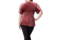 Kiyonna Plus Park Avenue Velvet Peplum Top