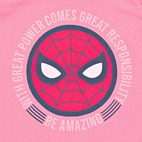 Spider-Man Toddler Girls Spiderman Spidey and His Amazing Friends Cosplay Tank Top Dolphin Active French Terry Shorts Outfit Set