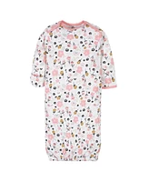Gerber Baby Girls 4-Pack Gowns, Golden Floral, 0-6 Months