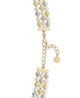 Charter Club Two-Tone Imitation Pearl Layered Collar Necklace, 18" + 2" extender, Created for Macy's