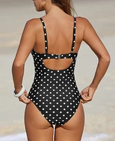 Cupshe Women's Polka Dot Diamond Neck Cutout One-Piece