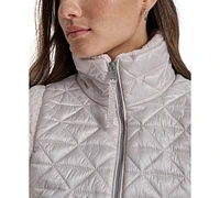 Dkny Sport Women's Quilted Mock Neck Puffer Vest