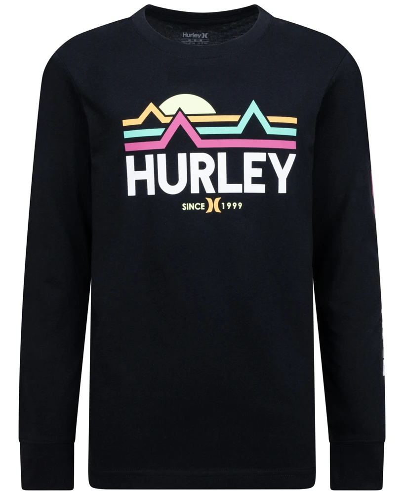 Hurley Big Boys Mountain Horizon Long Sleeve Tee