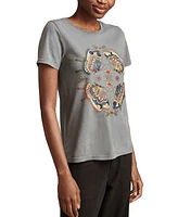 Lucky Brand Women's Cotton Butterfly Mirror Classic Crewneck T-Shirt