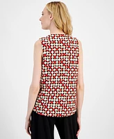 Anne Klein Women's Sleeveless Printed Blouse, Created for Macy's