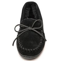 Minnetonka Men's Sheepskin Hardsole Moccasin Slippers