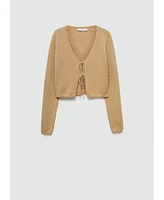 Mango Women's Bow Detail Knitted Cardigan Sweater