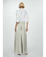 Mango Women's Flowy Satin Pants