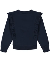 Tommy Hilfiger Big Girls Ruffle Trim Fleece Crewneck Sweatshirt