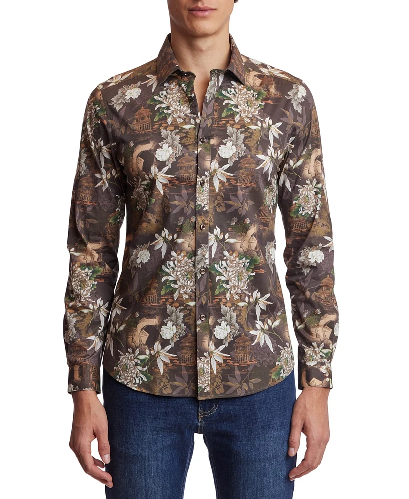 Paisley & Gray Men's Spread-Collar Floral Shirt