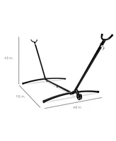 Best Choice Products 9ft Portable Heavy-Duty Steel Hammock Stand w/ Built-In Wheel, Case, Weather-Resistant Finish