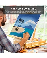 Best Choice Products French Easel, 32pc Beginners Kit Portable Wooden Adjustable Tripod w/ Paint Supplies