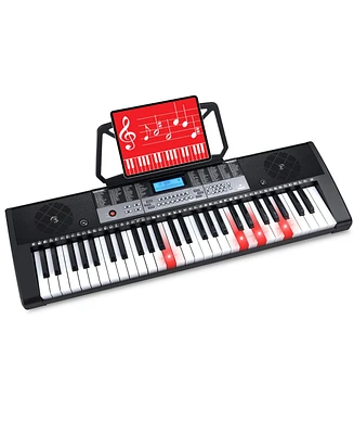 Best Choice Products 54-Key Beginners Electronic Keyboard Piano Set w/ Lcd Screen, Lighted Keys, 3-Teaching Modes