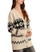 Lucky Brand Women's Cotton Southwest Cocoon Cardigan Sweater