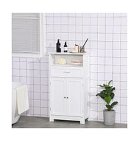 Slickblue Black Bathroom Cabinet with 2 Doors and Shelf – Stylish Bathroom Vanity Storage Solution