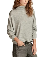 Lucky Brand Women's Cloud Shine Stripe Mock Neck Top