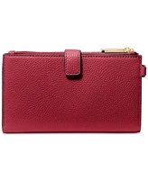 Michael Kors Adele Double-Zip Pebble Leather Phone Wristlet