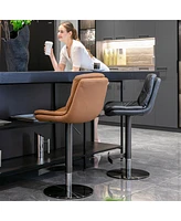 Slickblue Swivel Bar Stools Black Titanium Stainless Steel Base and Footrest