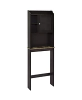 Slickblue Espresso Over-the-Toilet Wood Storage Cabinet – Modern Space Saver for Bathroom Organization