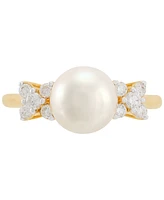 Grown With Love Cultured Freshwater Pearl (9mm) & Lab Grown Diamond (1/3 ct. t.w.) Ring in 14k Gold