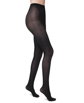 Hue Women's Geo-Stripe Control-Top Tights U24239