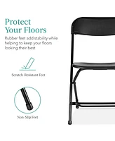 Best Choice Products Set of Folding Stacking Plastic Chairs w/ Non-Slip Feet