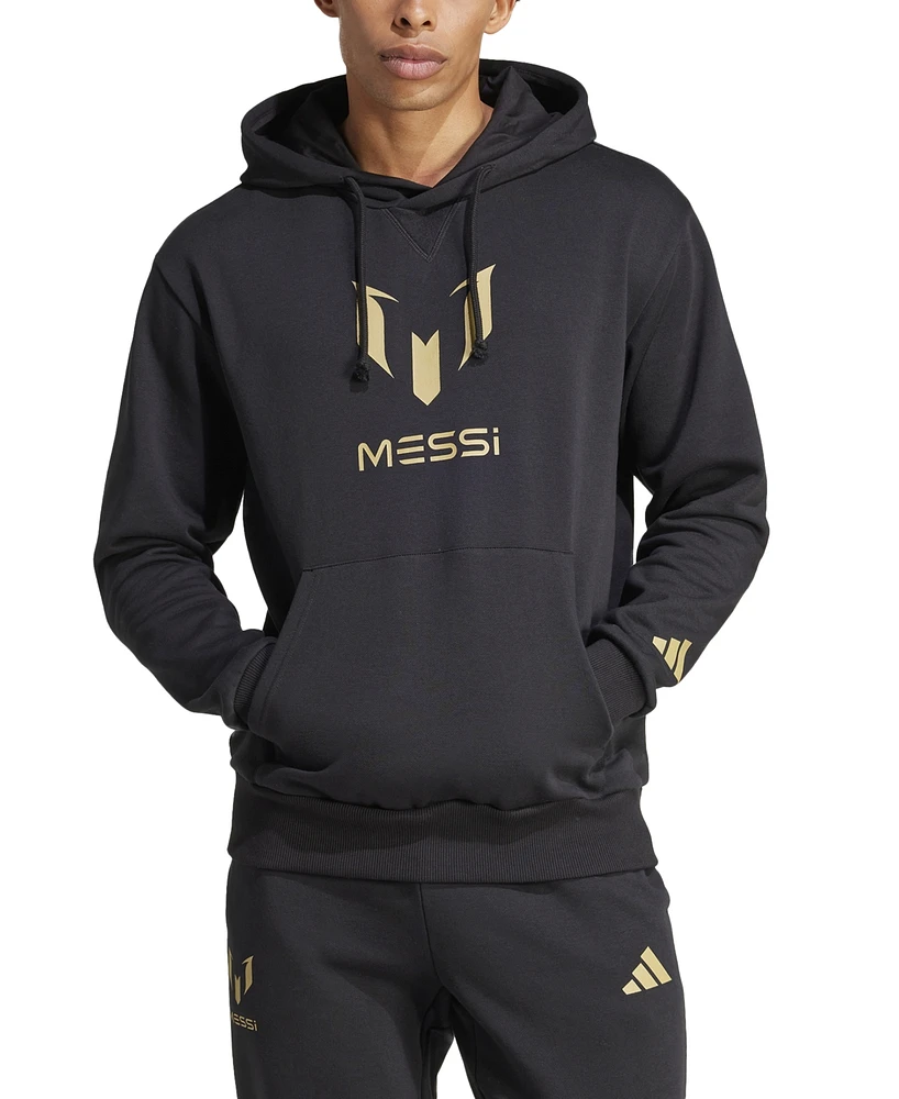 adidas Men's Messi Logo Pullover Hoodie Sweatshirt