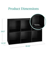 Best Choice Products 6-Cube Bookshelf, 13.5in Display Storage System, Organizer w/ Removable Back Panels