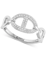 Effy Diamond Mariner Link Ring (1/4 ct. t.w.) in Sterling Silver