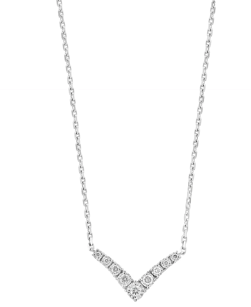 Effy Diamond Chevron 18" Necklace (1/4 ct. t.w.) in Sterling Silver