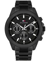 Tommy Hilfiger Men's Multifunction Ionic Plated Black Stainless Steel Bracelet Watch 46mm