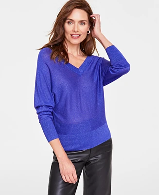 I.n.c. International Concepts Women's Metallic Dolman-Sleeve Top, Created for Macy's