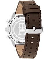 Tommy Hilfiger Men's Chronograph Brown Leather Strap Watch 41mm