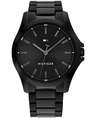 Tommy Hilfiger Men's Quartz Ionic Plated Black Stainless Steel Bracelet Watch 42mm