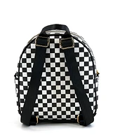 Like Dreams Smiley Checkered Charm Backpack