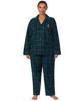 Lauren Ralph Plus Plaid Fleece Pajama Set