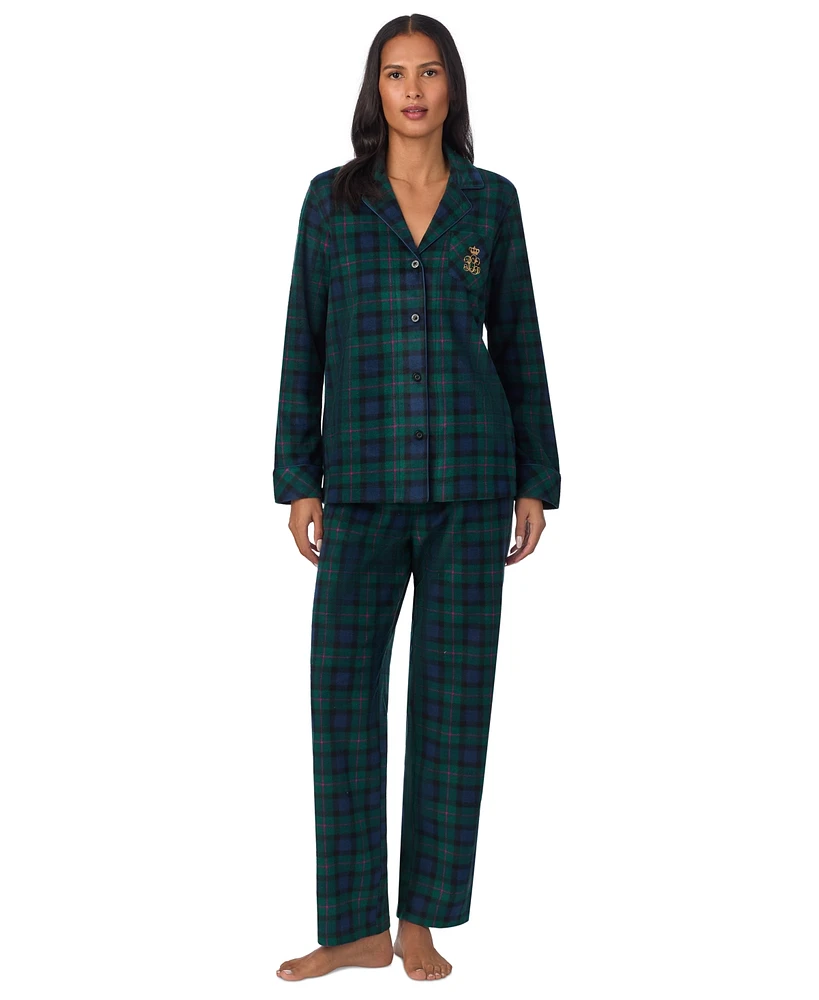 Lauren Ralph Petite Printed Fleece Pajama Set